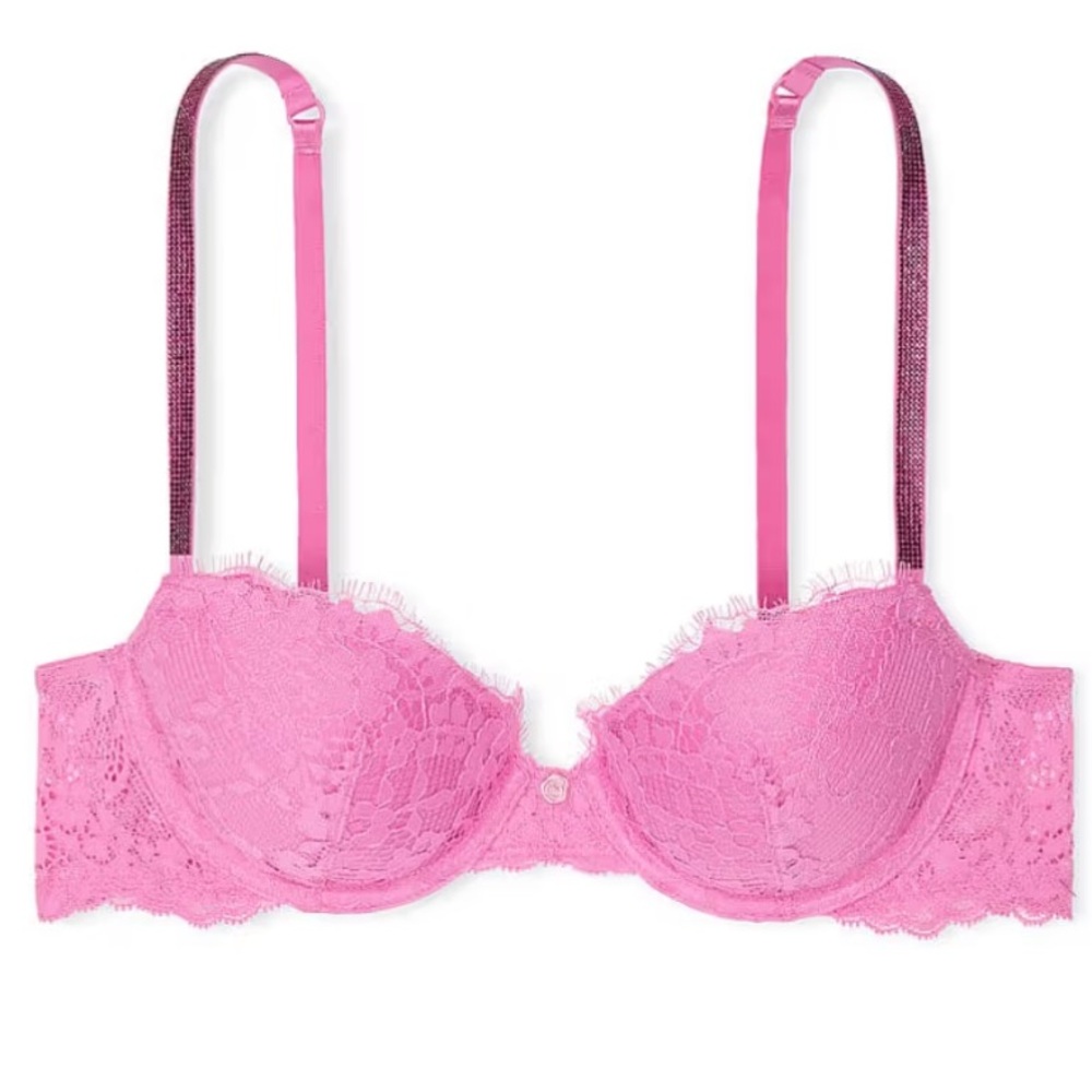 Victoria's Secret Dream Angels Twinkle Strap Lace Demi Bra 34C NWT - Picture 1 of 9